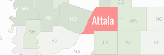 Attala County Map
