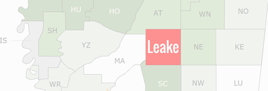 Leake County Map